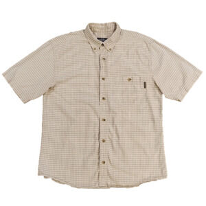 Woolrich Tan & White Plaid Button-Up Shirt